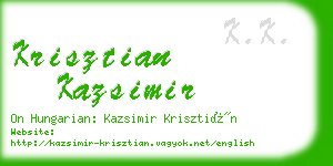 krisztian kazsimir business card